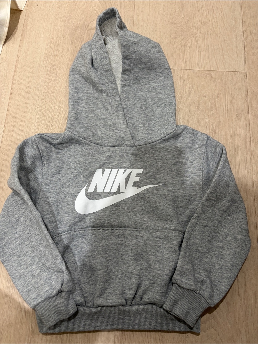 Nike Kids Grey Hoodie with White Logo Toddler 3T